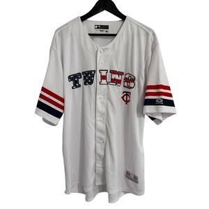 Minnesota Twins American Flag Baseball Jersey Size Large